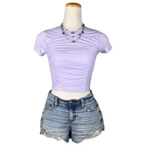 NWT GARAGE cropped ruched tee | size XS